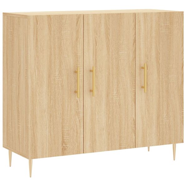 vidaXL Sideboard Sonoma Oak 90x34x80 cm Engineered Wood