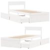 vidaXL Bed Frame without Mattress White 75x190 cm Small Single Solid Wood Pine