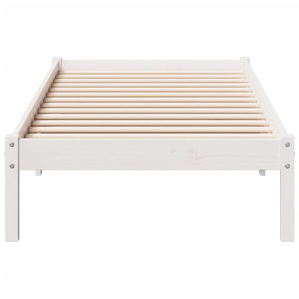 vidaXL Extra Long Bed Frame without Mattress White 80x220 cm Solid Wood Pine