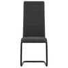 vidaXL Cantilever Dining Chairs 2 pcs Dark Grey Fabric