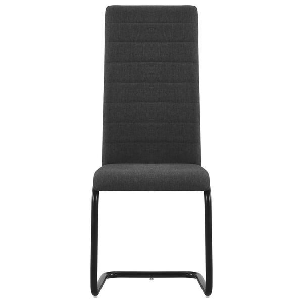 vidaXL Cantilever Dining Chairs 2 pcs Dark Grey Fabric