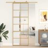 vidaXL Sliding Door Gold 76x205 cm Clear ESG Glass and Aluminium