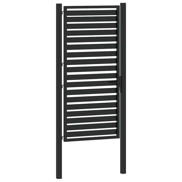 vidaXL Garden Gate Lockable Black 100x180 cm Aluminium