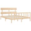 vidaXL Bed Frame without Mattress King Size Solid Wood Pine