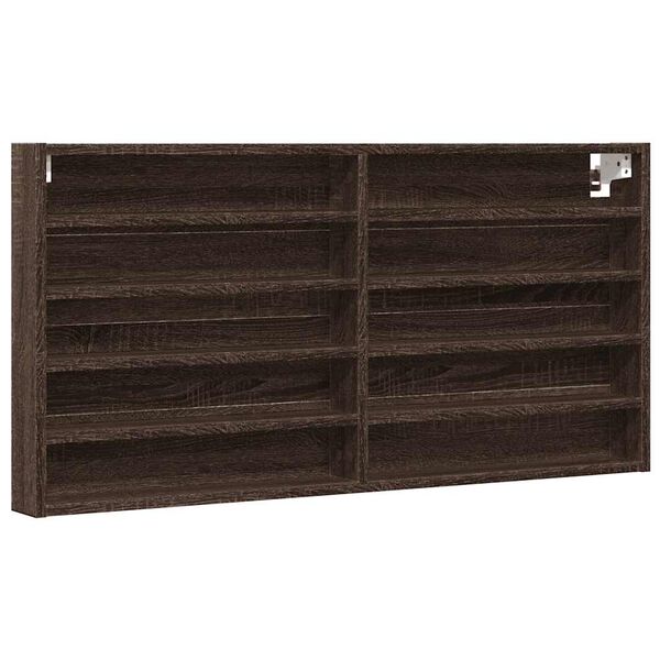 vidaXL Vitrine Cabinet Brown Oak 100x8.5x50 cm Engineered Wood
