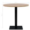 vidaXL Bistro Table MDF and Steel Round 80x75 cm Oak Colour