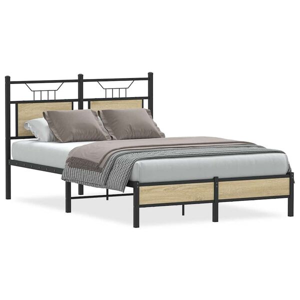 vidaXL Bed Frame without Mattress Sonoma Oak 120x200 cm Engineered Wood