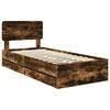 vidaXL Bed Frame with Drawer Smoked Oak 100 x 200 cm Engineered Wood