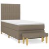 vidaXL Box Spring Bed with Mattress Taupe 80x200 cm Fabric