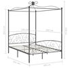 vidaXL Canopy Bed Frame without Mattress Grey Metal 140x200 cm