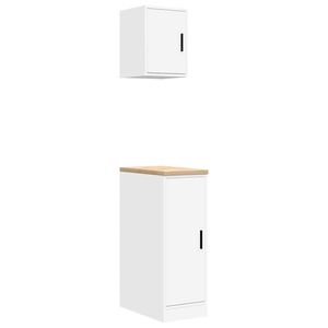 vidaXL Garage Cabinets 2 pcs White Engineered Wood