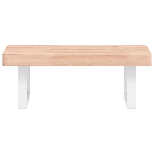 vidaXL Basin Shelf Wall Mounted Steel and Solid Wood Beech