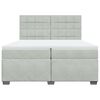 vidaXL Box Spring Bed with Mattress Light Grey 200x200 cm Velvet