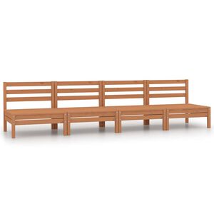 vidaXL Garden Middle Sofas 4 pcs Honey Brown Solid Pinewood