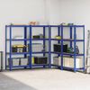 vidaXL 4-Layer Storage Shelves 4 pcs Blue Steel&Engineered Wood
