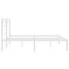 vidaXL Metal Bed Frame without Mattress with Headboard White 135x190cm