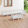 vidaXL 8 Piece Garden Lounge Set Solid Wood Pine White