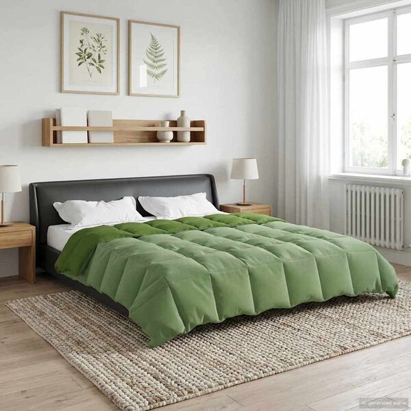 vidaXL Full Year Duvet Quilted Green 200 x 220 cm Microfiber