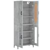vidaXL Highboard Concrete Grey 69.5x34x180 cm Engineered Wood