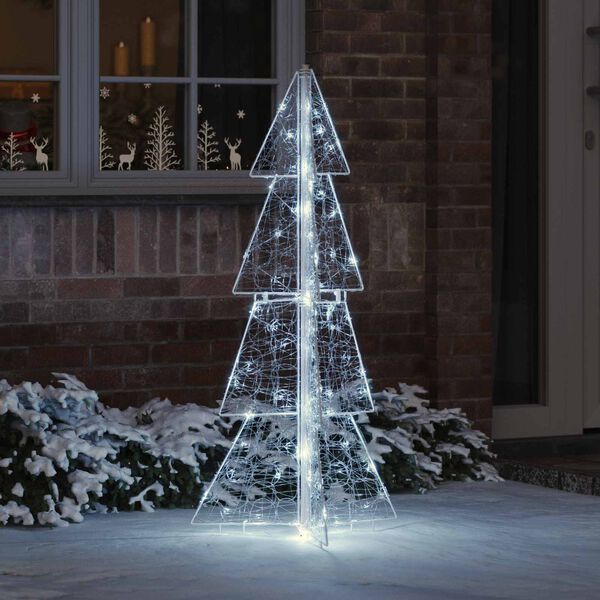 vidaXL Christmas Tree with 100 LEDs Cold White 120 cm Acrylic