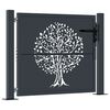vidaXL Garden Gate Anthracite 100x75 cm Steel Tree Design