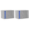 vidaXL Wall-mounted Bedside Cabinets with LED Lights 2 pcs Grey Sonoma