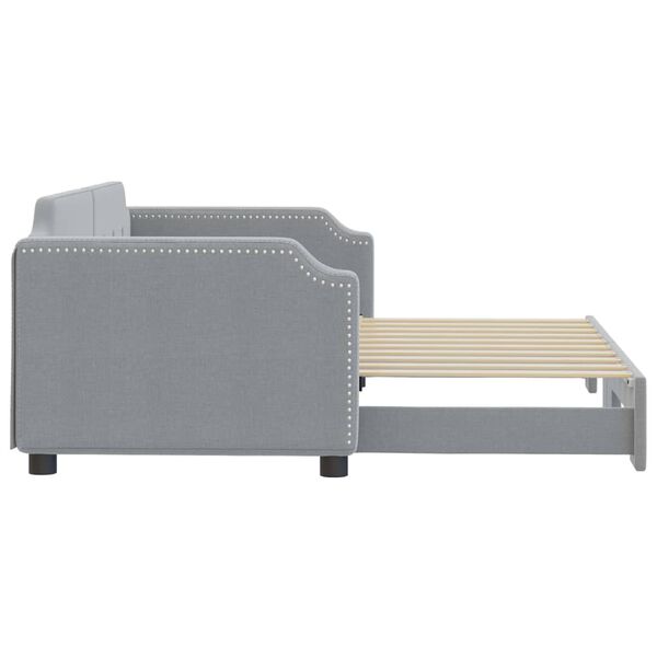 vidaXL Daybed with Trundle without Mattress Light Grey 90x190 cm Single