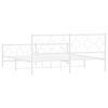 vidaXL Metal Bed Frame without Mattress with Footboard White 180x200cm