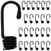 vidaXL Hooks 24 pcs Black 10 mm x 5 cm Steel