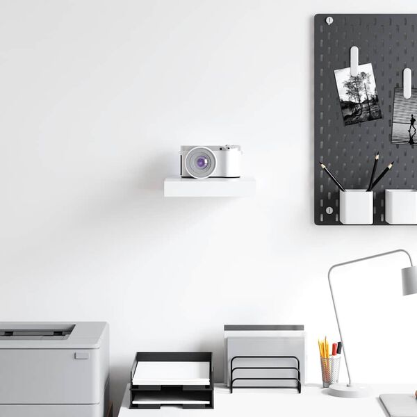 vidaXL Floating Wall Shelf White 23x23.5x3.8 cm MDF