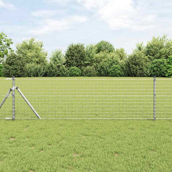 vidaXL Fence Posts 12 pcs Silver 50 cm Powder-coated steel