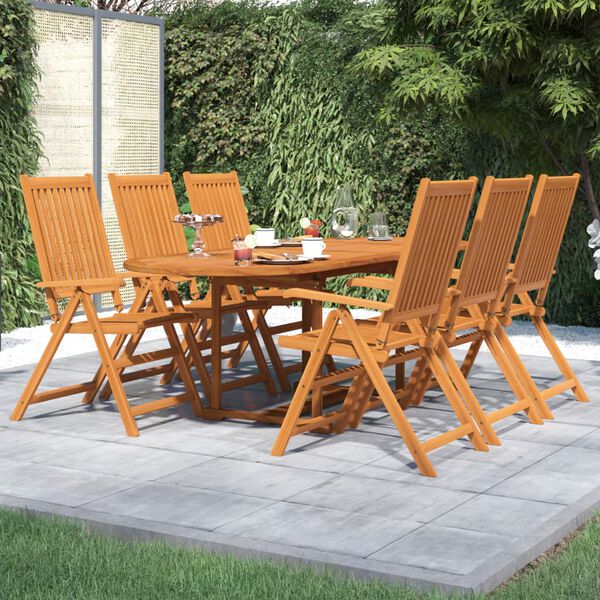 vidaXL 7 Piece Garden Dining Set Solid Wood Acacia