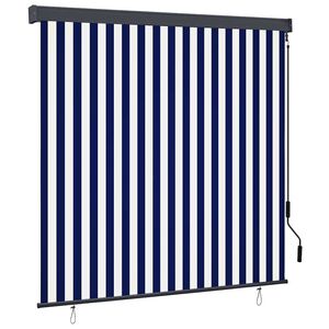 vidaXL Roller Blind Blue and White 180 x 250 cm Fabric and Aluminum