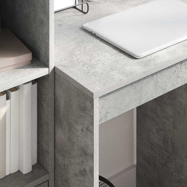vidaXL Desk with Drawer 2 pcs Concrete Grey
