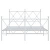 vidaXL Metal Bed Frame without Mattress with Footboard White 120x190cm