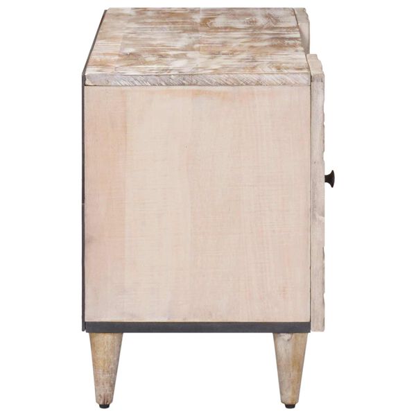 vidaXL TV Cabinet White 105 x 33.5 x 46 cm Solid Mango Wood