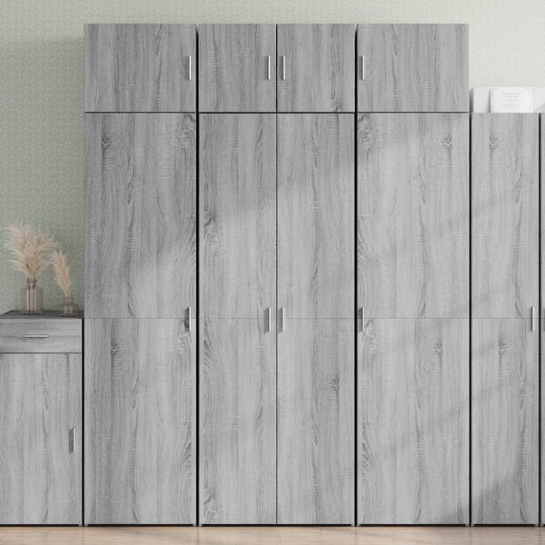vidaXL Highboard Grey Sonoma 70x42.5x185 cm Engineered Wood