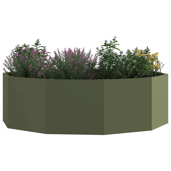 vidaXL Planter Olive Green 120 x 120 x 35 cm Steel