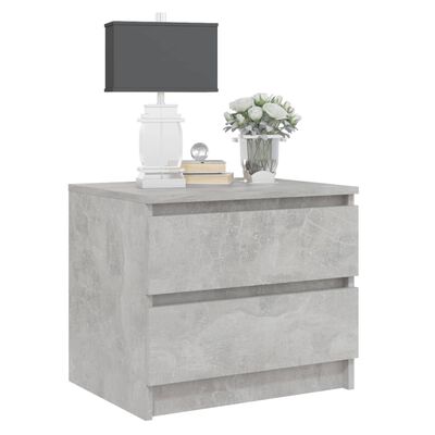 vidaXL Bed Cabinet Concrete Grey 50x39x43.5 cm Engineered Wood