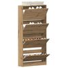 vidaXL Shoe Cabinet Artisan Oak 80 x 21 x 163.5 cm Engineered Wood