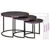 vidaXL Nesting Coffee Tables 3 pcs Black Solid Mango Wood and Steel