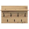 vidaXL Wall-Mounted Coat Rack with Shelf Artisan Oak 60 x 40 x 12 cm