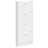 vidaXL Shoe Cabinet High Gloss White 59x17x150 cm Engineered Wood