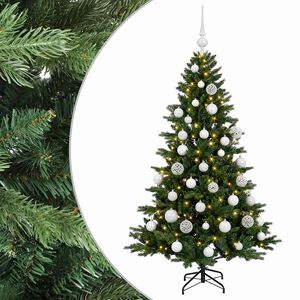 vidaXL Artificial Christmas Tree with Bauble 120 cm 150 LEDs