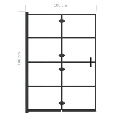 vidaXL Folding Shower Enclosure ESG 100x140 cm Black