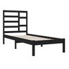 vidaXL Bed Frame without Mattress Black Solid Wood 100x200 cm