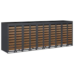 vidaXL Wheelie Bin Storage for 5 Bins Steel Anthracite