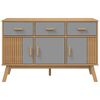 vidaXL Sideboard OLDEN Grey and Brown 114x43x73.5 cm Solid Wood Pine