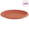 vidaXL Round Flower Tray 24 pcs Brick Red &Oslash; 17.5 x 2 cm Plastic