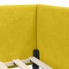 vidaXL Corner Bed Frame with Headboard Yellow 90 cm x 200 cm Velvet